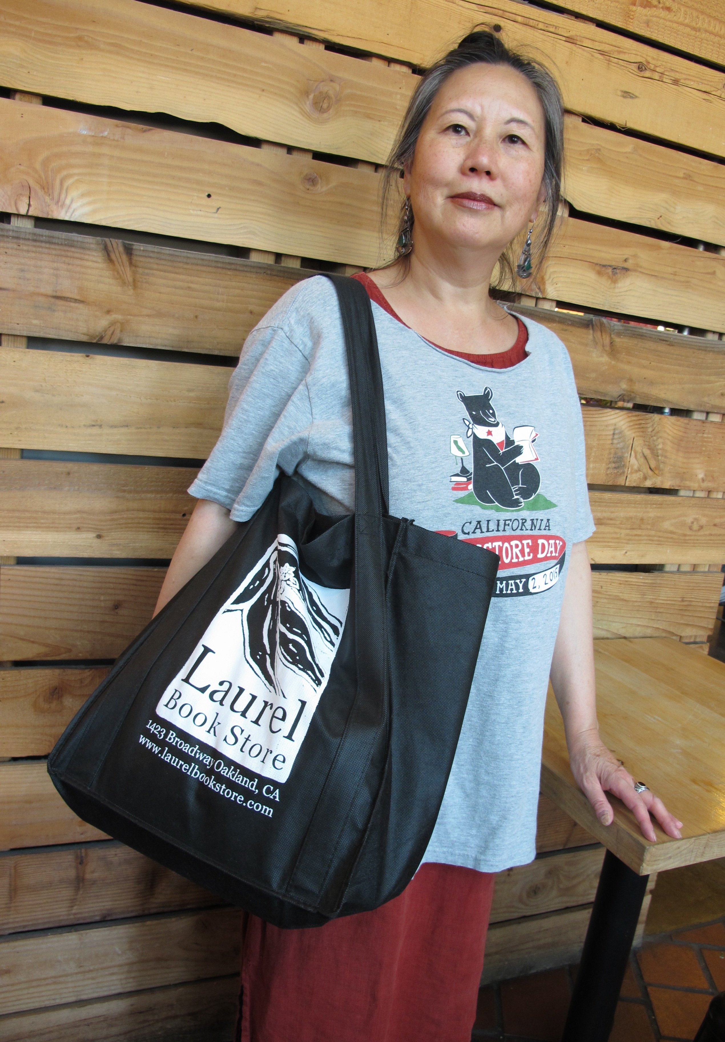 Author Teresa LeYung-Ryan celebrates Independent Bookstore Day at Laurel Bookstore, Oakland, CA